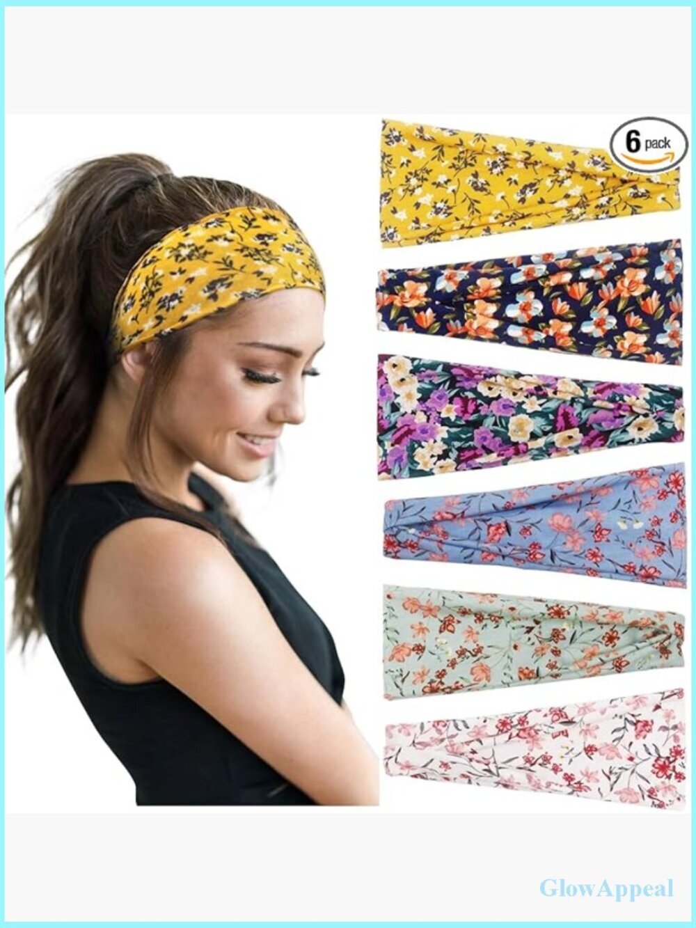 6 Pack Women's Non Slip Headbands for Workout Yoga Exercise